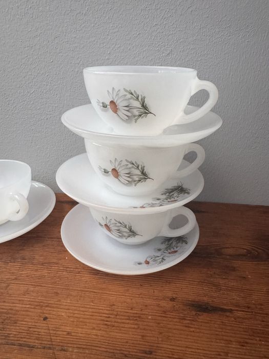 Vintage Conjunto 6 chavenas cafe Malmequer Arcopal