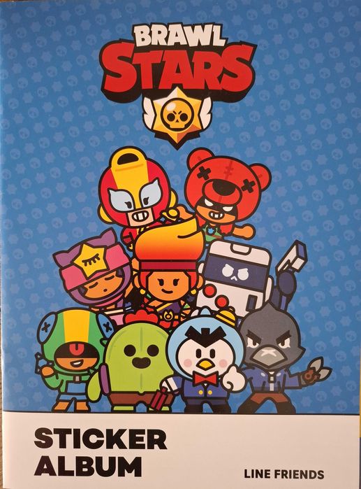 Nowy album na naklejki Brawl Stars i 2 saszetki z naklejkami.
