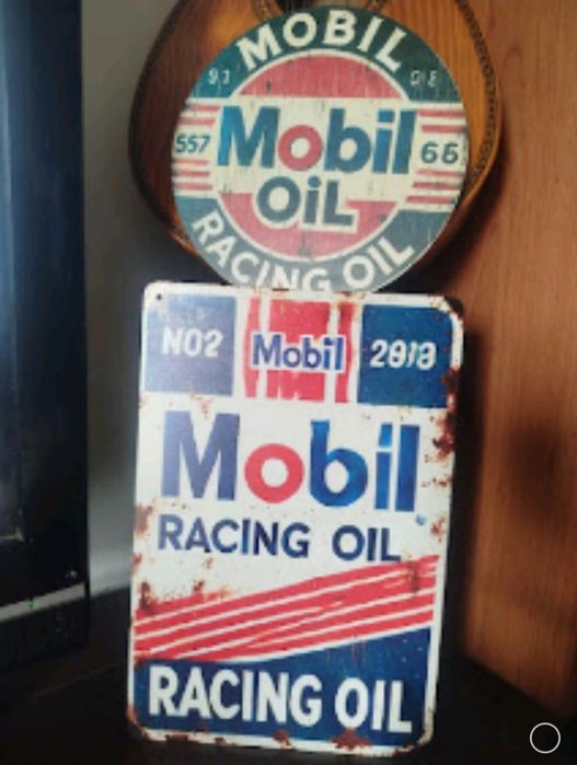 Placa metal Vintage Mobil e Benfica