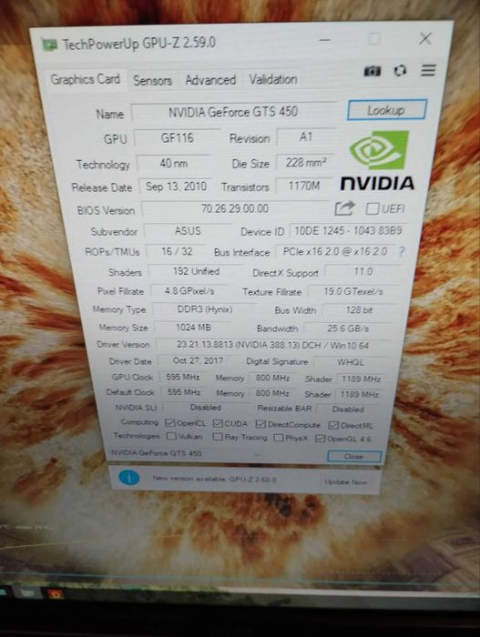 Ge force gts 450 1gb ddr3