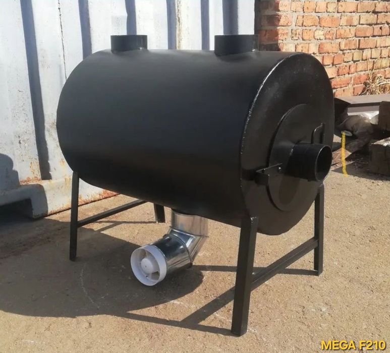 5 мм! 210м3! Печь бульрьян буржуйка с обдувом, под вентилятор