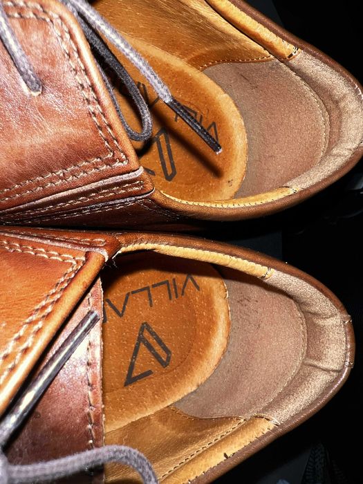 Brązowe skórzane buty eleganckie weselne