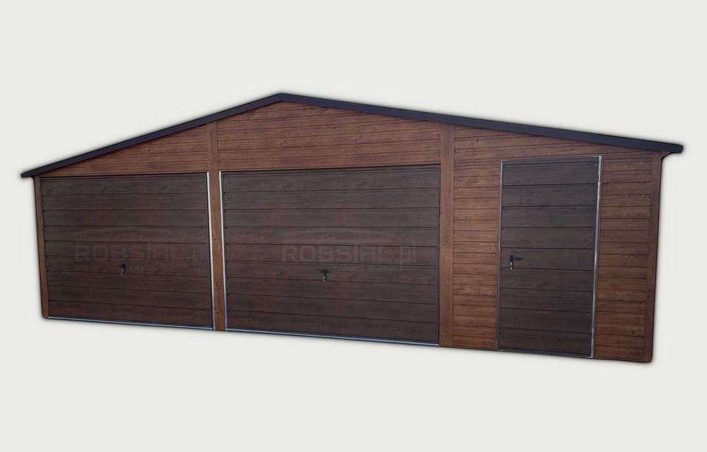 Garaż Blaszany 8x6m Blaszak dwustanowiskowy drewnopodobny