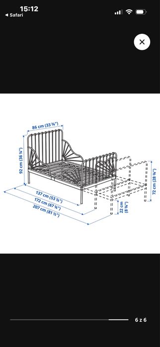 Łóżko Ikea Minnen miętowe