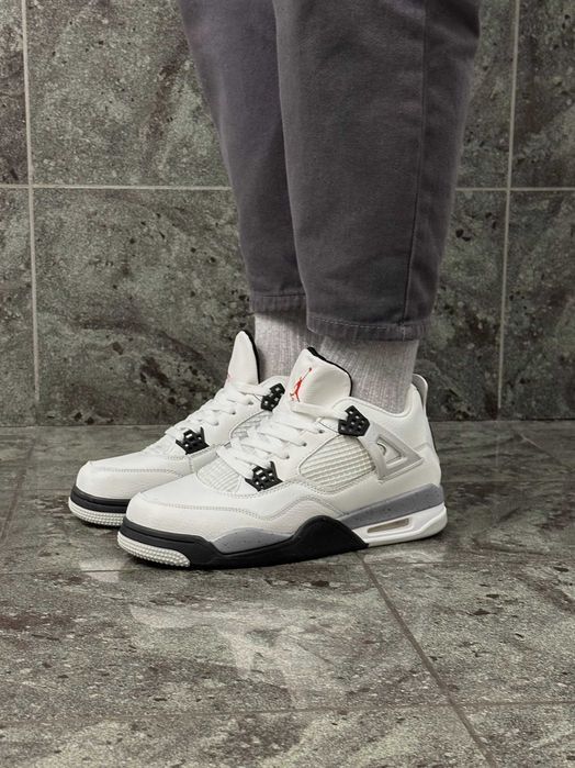 !SALE! Nike Air Jordan Retro 4 White/Gray 40 41 42 43 44 45 найк