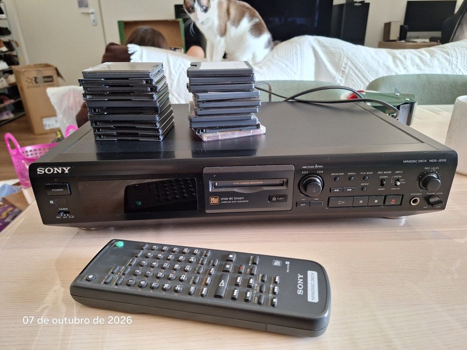 Deck MiniDisc Sony MDS-JE510 + Comando