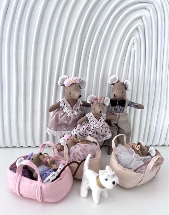 Myszki handmade nie maileg 18cm,15cm,12cm,10cm