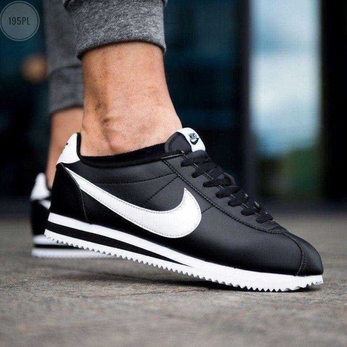 Кросівки Nike Cortez Black/White Leather premium