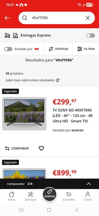 Vendo TV Sony tv sony 49xf7096