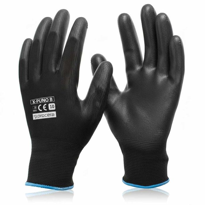 Rękawiczki Robocze Czarne Rękawice Precyzyjne - 6 PAR - Rozm 10 (XL)