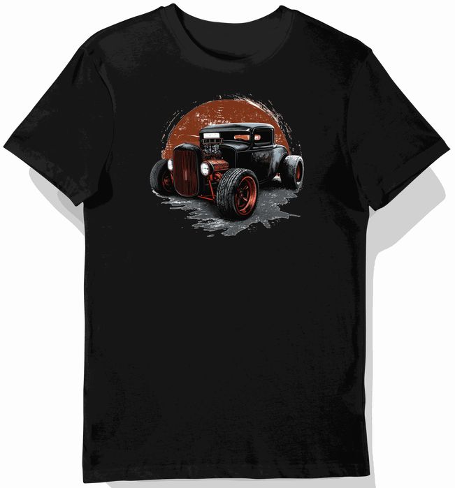 Koszulka męska czarna z Ornamentowym Stylem Hot Rod S