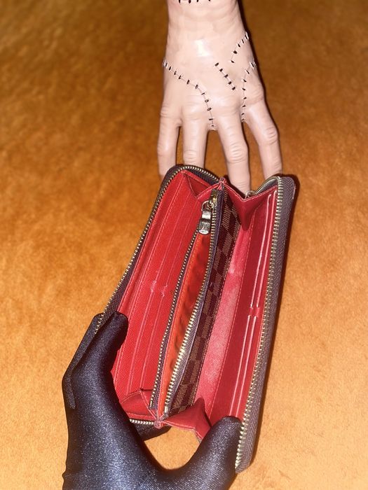 Louis Vuitton Damier Ebene Clemence Wallet Cherry