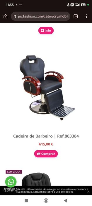2 Cadeiras de barbeiro