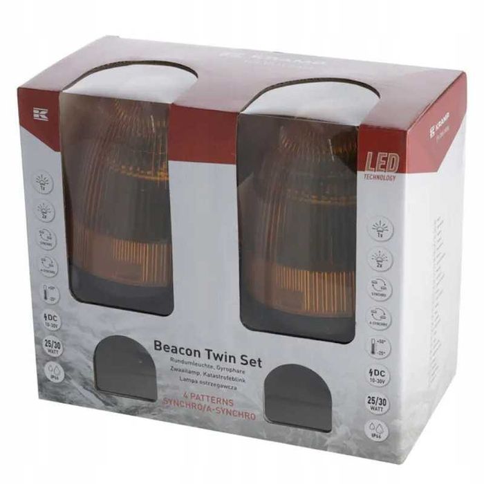 Zestaw lamp błyskowych LED z funkcją synchronizacji 12-24V na uchwyt, elastyczna
