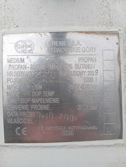 Zbiornik LPG Zewnętrzny 9.200 L ..