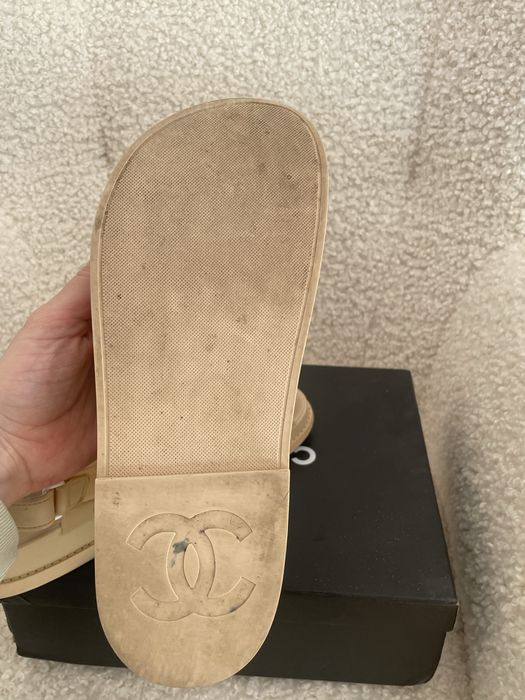 Sandaly gumowe chanel bezowe 39 40 Dad sandals
