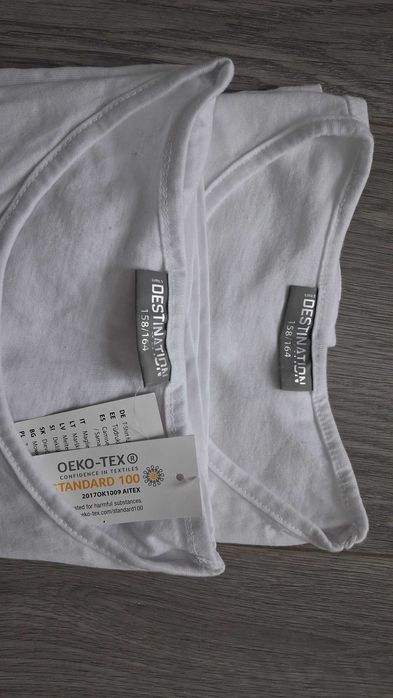 koszulka biała t-shirt na WF 158-164 komplet 2 szt.