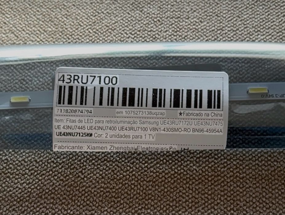 Barras de LED Samsung TV 43”