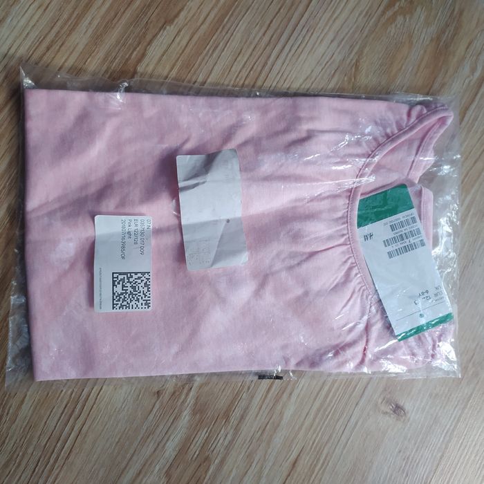 439-> nowy t-shirt koszulka różowa gładka krótki rękaw r.122/128 H&M