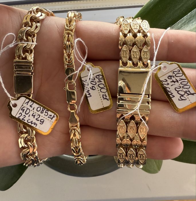 Nowe Złote Łańcuszki, Bransoleti i Przywieszki Pr. 585 14K