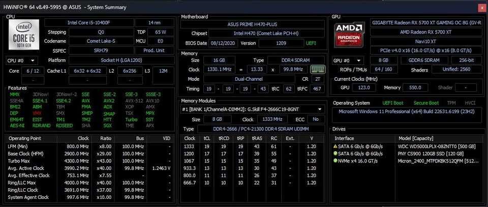 Computador Gaming AMD RX 5700 XT, I5-10400F, RAM 16GB