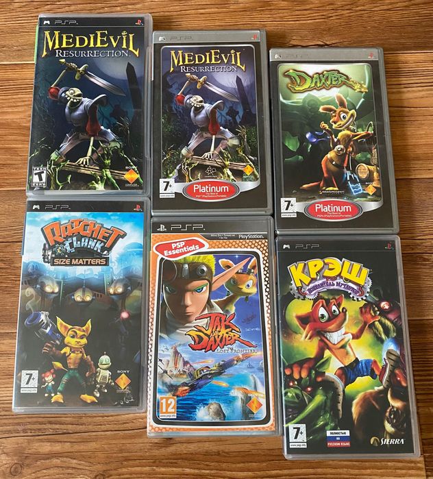 Sony PSP: Harry Potter, Avatar Ratchet and Clank Jak and Dexter Крэш MediEvil Tekken Michael Jackson Toy Story Валли Лови Волну, Def Jam