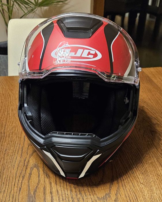 Kask motocyklowy HJC i100 szczękowy LORIX czerwono-czarny M