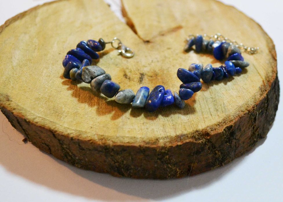 Bransoletka z naturalnych kamieni Lapis Lazuli