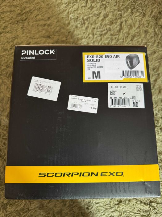 Мотошолом Scorpion Exo-520 Evo Air Matt Black M + Pinlock