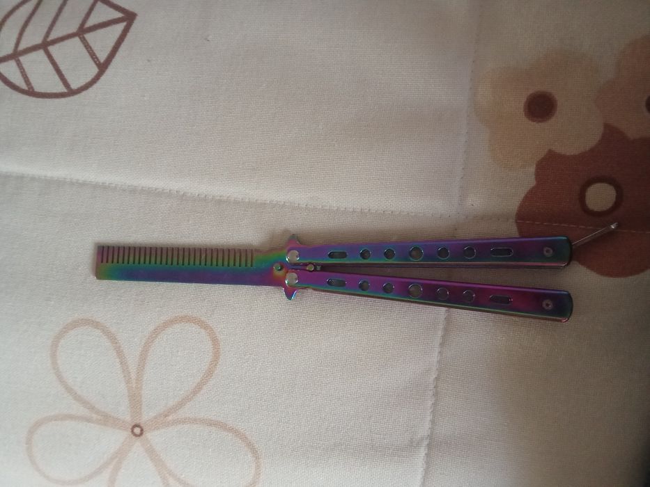 buterfly colorida com um pente no meio