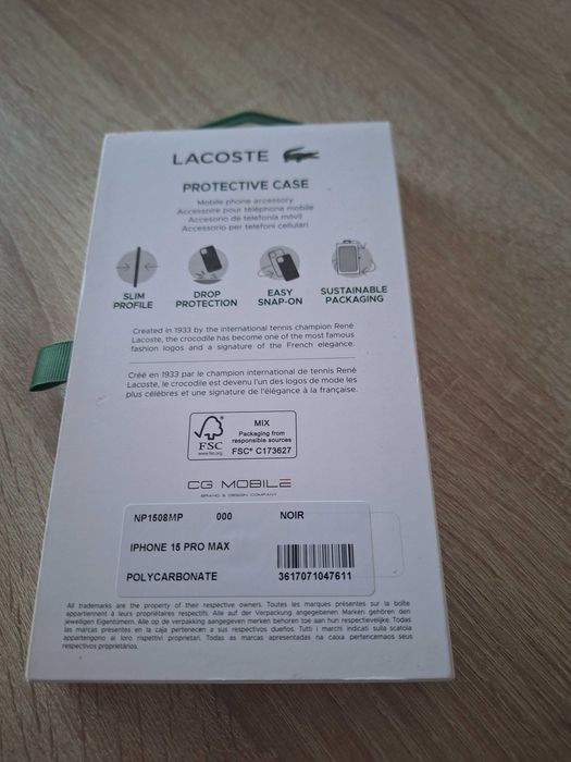 Capa Iphone 15 pro max Lacoste