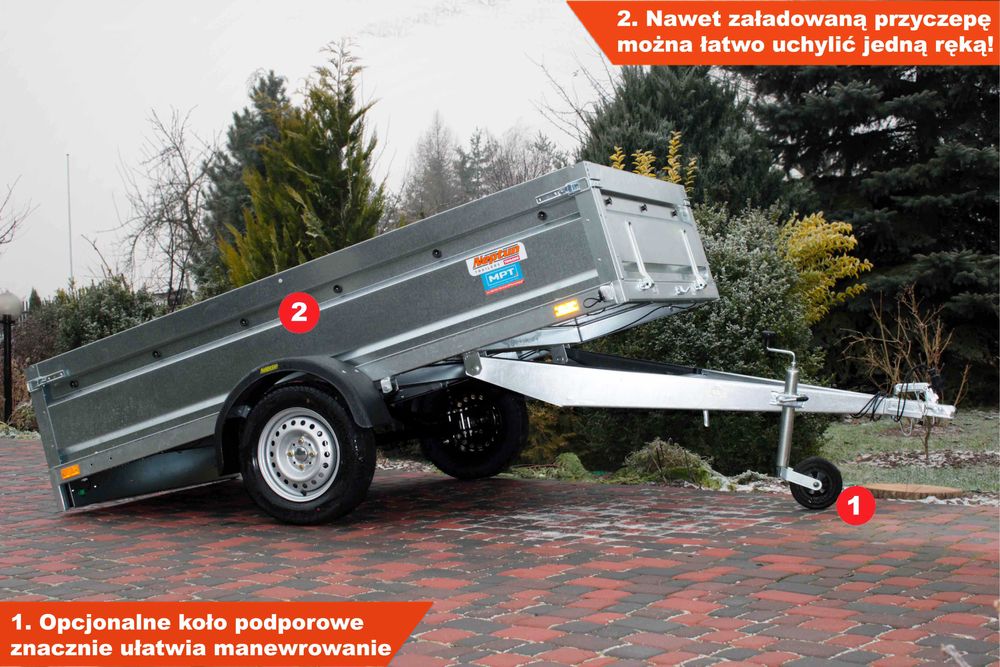 Przyczepka samochodowa 263x129x45 na RESORACH Nowa NEPTUN 263 PRR