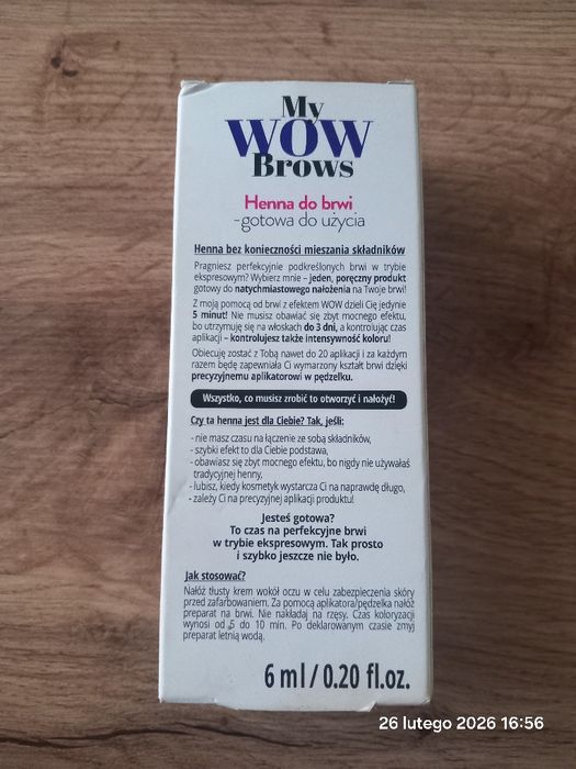 Henna do brwi Delia Cosmetics, My Wow Brows, brązowa, 6 ml
