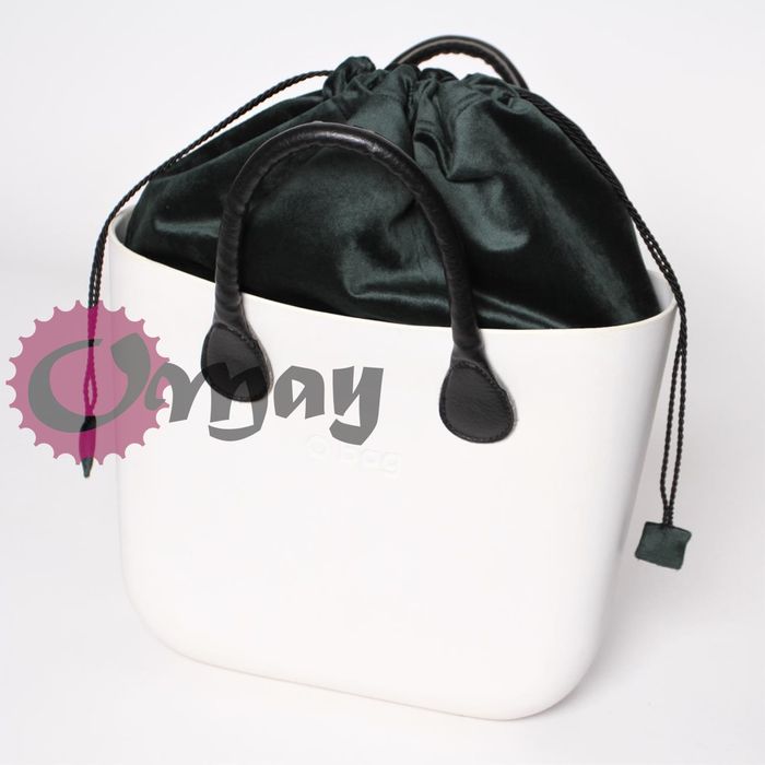 organizer do OBAG MINI worek welur Zielony Butelkowy Velvet komin OMAY