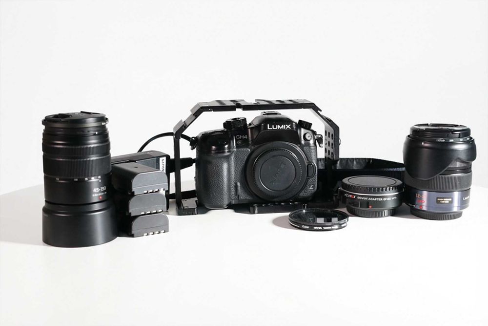Panasonic Lumix GH4 + V-Log + 12-35 f/2.8 + 45-150 + Viltrox EF-M2