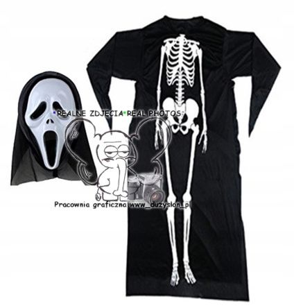 kostium krzyk kościotrup scream halloween 4el trup