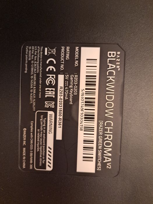 Teclado Blackwidow Chroma v2