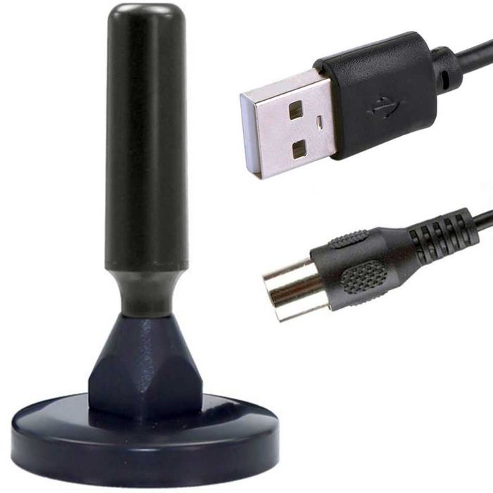 Antena telewizyjna DVB-T2 cyfrowa do TV/PC pasywna pokojowa USB