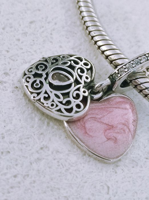 Zawieszka Charm's podwójne serce s 925