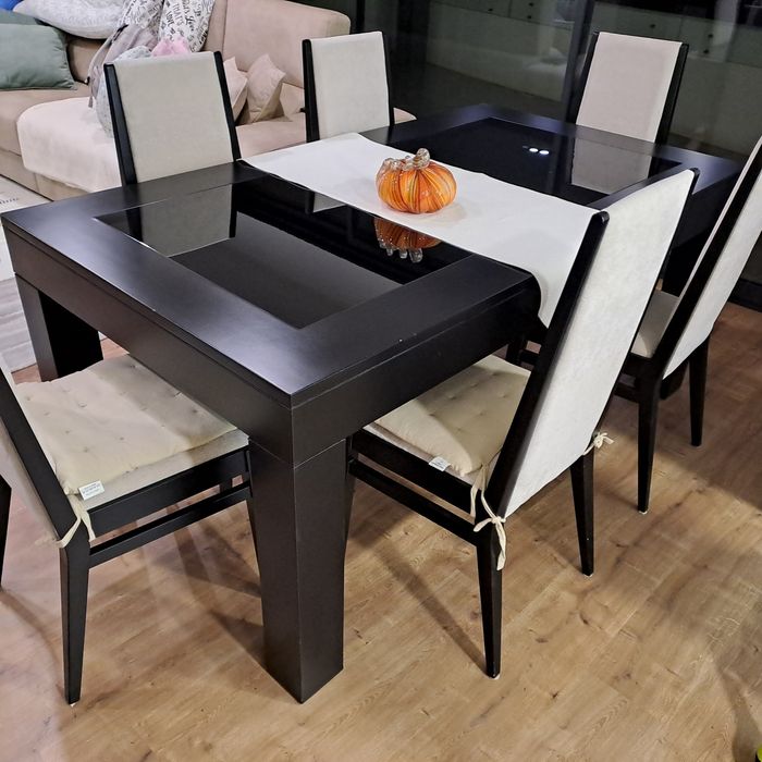 Mesa de sala c/6 cadeiras 100x180cm (extensível até 240cm)