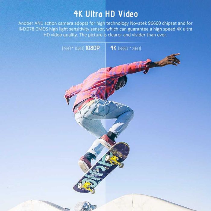Action Camera - Andoer AN1 4K WiFi Sports  1080P Full HD 20MP