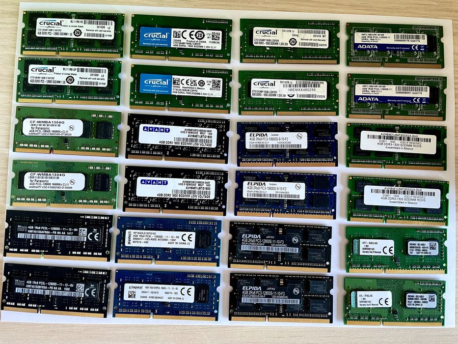 Оперативна пам'ять DDR3/DDR3L 4GB SO-DIMM 1066/1333/1600 МГц для ноутбуків