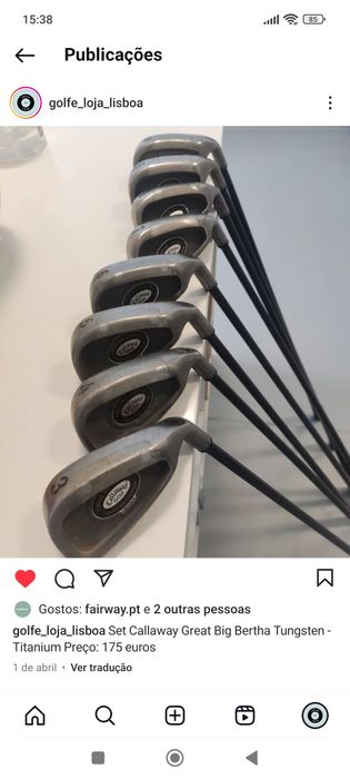 Sets conjuntos ferros tacos golfe Titleist Mizuno Callaway ou Ping