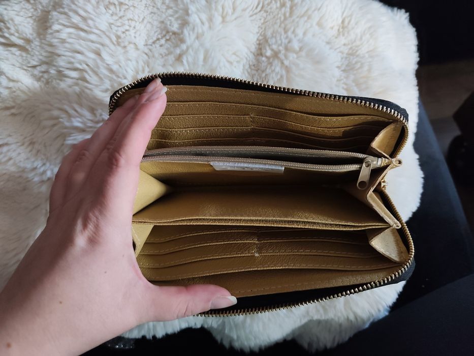 Portfel skórzany czarny włoski