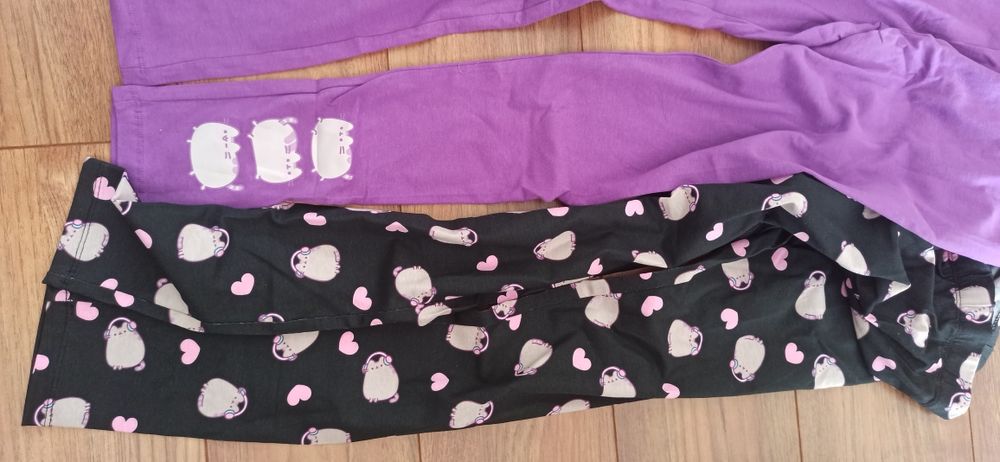 Nowe 2 pary legginsów pusheen 158/164