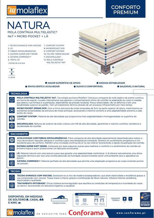 Colchao solteiro saudavel / Single Mattress healthy 90 x 190 Novo/New