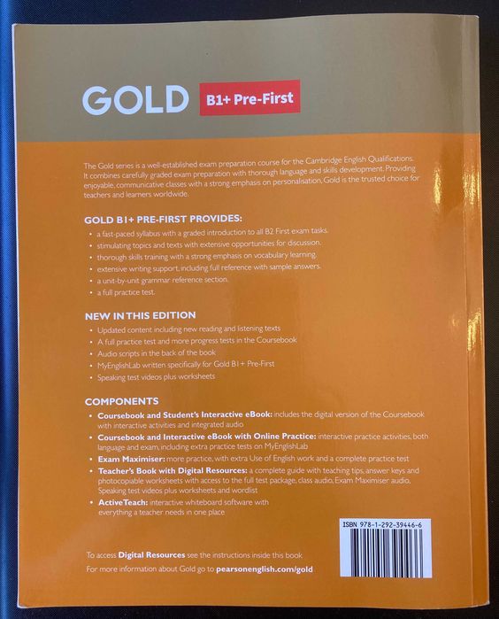 Livro de Inglês - GOLD B1+Pre-First