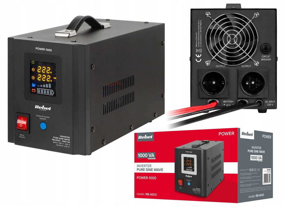 Zasilacz awaryjny UPS Rebel 1000VA/700W /230V do pieca pompy CO