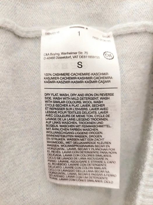 Sweter 100% kaszmir jasnoniebieski style