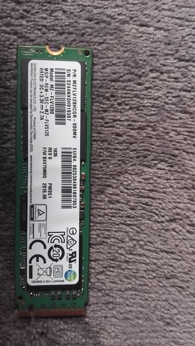 SSD NVME Samsung 8HCGR-000MV MZ-FLV128